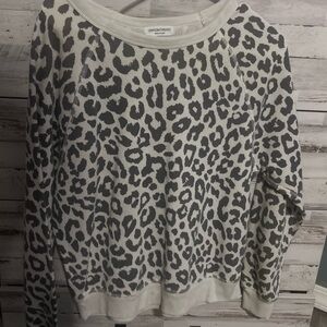 Gray Leopard Print Sweater